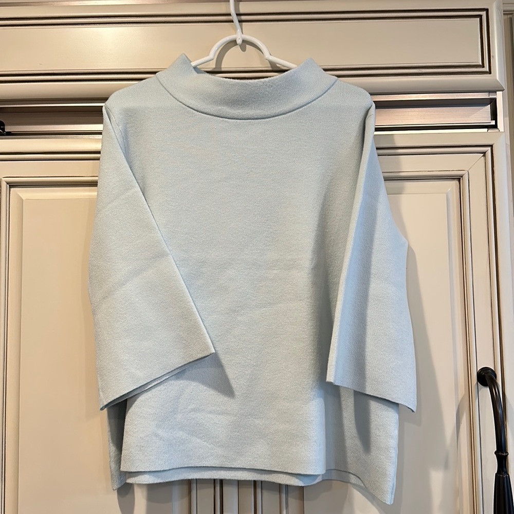 Avara light blue seater. Cropped loose sleeve. So soft.